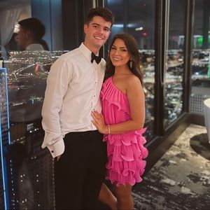 Milly Blakeley One Shoulder Ruffle Dress